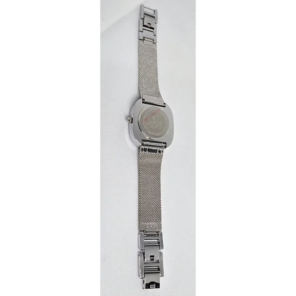 Women’s Bislay Minimalistic Orange Dial Silver Tone Case Mesh Band Watch 13 - Picture 7 of 8